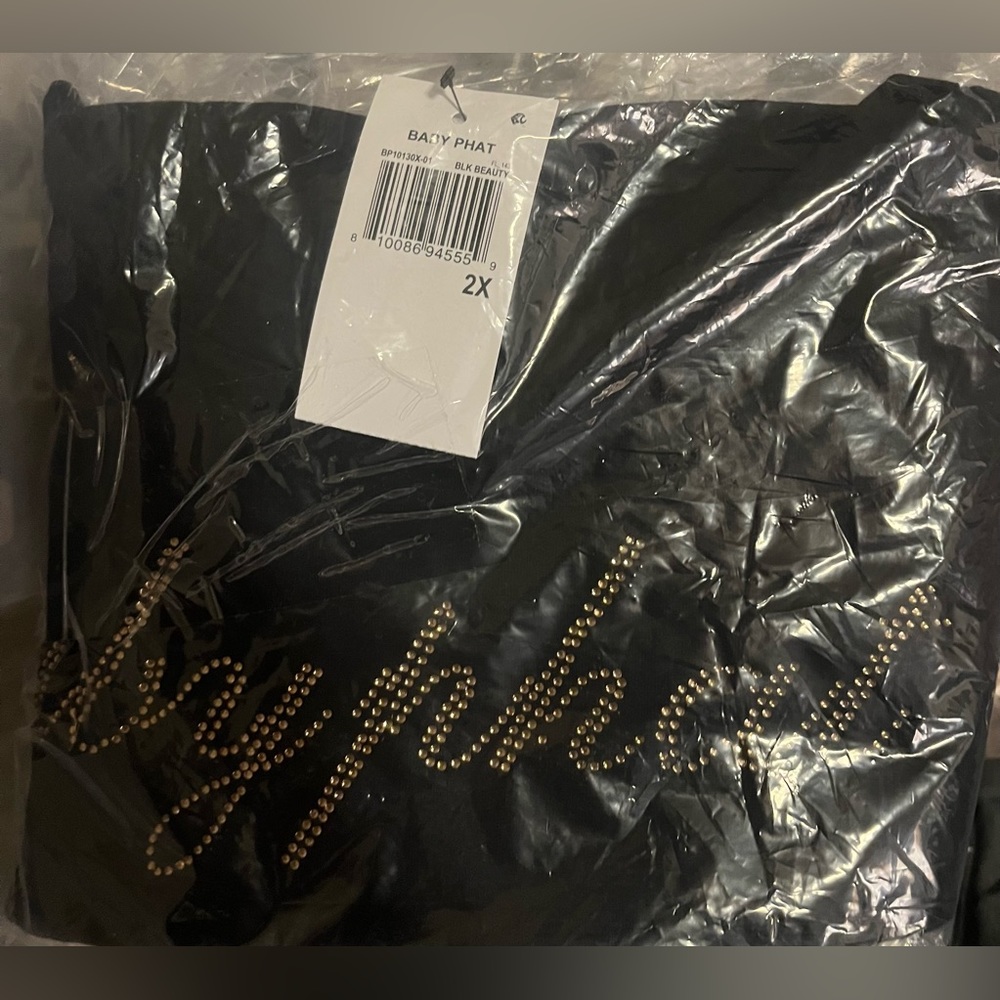BABY PHAT Trendy Plus Size Studded Graphic Tank Top Black 2X - Picture 5 of 5